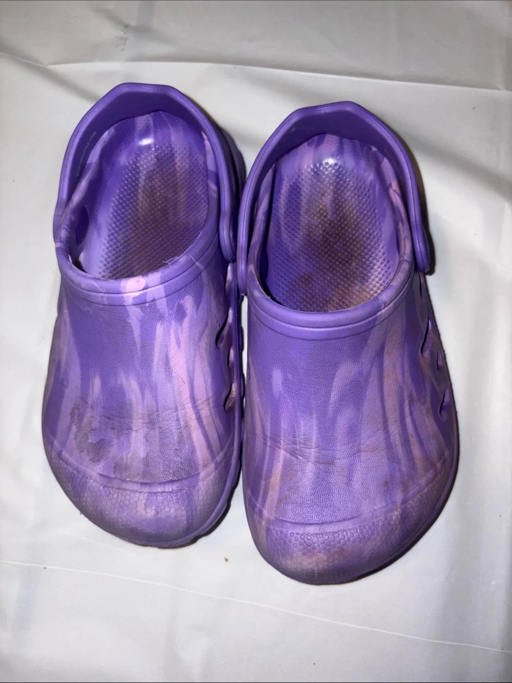 Kids Purple Tie-Dye Foam Clogs